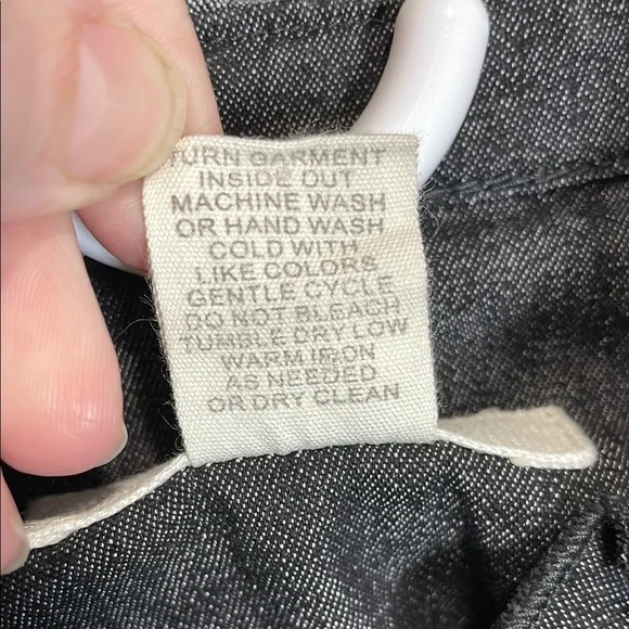 Sandro Paris Gray Denim Jacket Frayed Hem Cropped Sleeve French Designer L - Picture 8 of 8